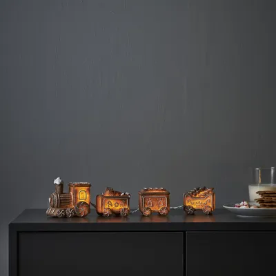 Zdjęcie produktu dla Scenka świąteczna ciuchcia z piernika Led GINGERVILLE
