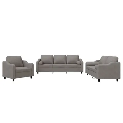 Produktbild von vidaXL 3-tlg. Sofagarnitur mit Kissen Taupe Stoff