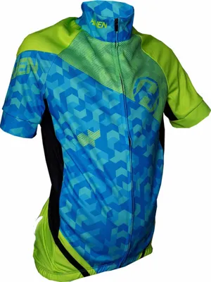 Produktbild von HAVEN Kurzarm Fahrradtrikot - SINGLETRAIL KID - Blau/Grün 130 cm
