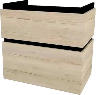 Produktbild von Devo Waschtischunterschrank mit 2 Schubladen Viva 2.0 BxHxT 69 x 66 x 44 cm oak halifa x white
