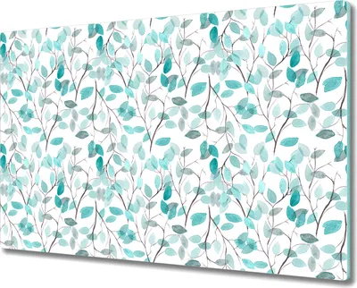 Produktbild von Glas-Herdabdeckplatte Glaskeramikkochfeld-Abdeckung Spritzschutz - 80x52 cm - Aquarell Quellblatt