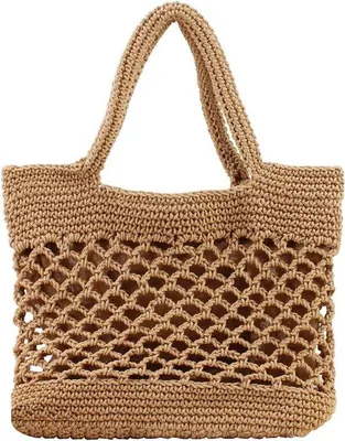 Image de Éclat vert - Sac de plage et sac à bandoulière pour femme, été - Sac à main pour femme, sac tissé Emmer en raphia - Sac à bandoulière décontracté pour les activités de plein air, les voyages, l'école, le travail et les courses