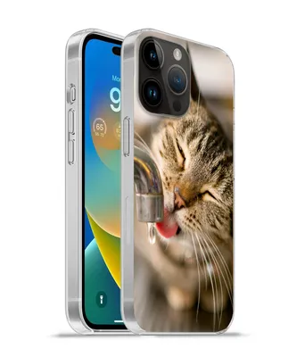 Produktbild von MuchoWow® Handyhülle Schutzhülle Hülle für Apple iPhone 14 Pro Max Katze - Wasserhahn - Getränk Silikon Softcase Handy Hülle - Hardcover