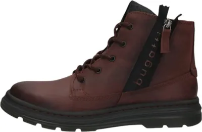 A side view of a single brown boot.