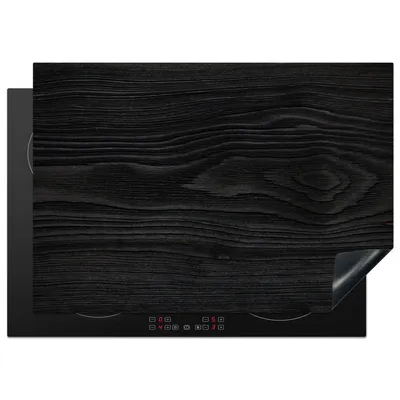 Obrázek produktu pro KitchenYeah® Krycí deska na sporák černá - vzhled dřeva, 75x52cm, dekorace do kuchyně, keramická krycí deska na sporák, krycí deska na varnou desku