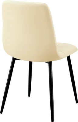 Produktbild von 4er Set Esszimmerstuhl FANOR - Kunstleder Creme 45x55x84 cm | Essstühle Esszimmerstühle Küchenstühle Wohnzimmerstühle