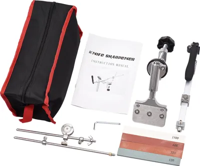 Produktbild von Messerschärfsystem mit 4 Wetzsteinen Desktop Clip-on Messerschärfer Kit, 360-Grad-Drehung festen Winkel Legierung manuelle Messerschärfer 180-Grad-Flipped Clip, einfach zu montieren und zu speichern