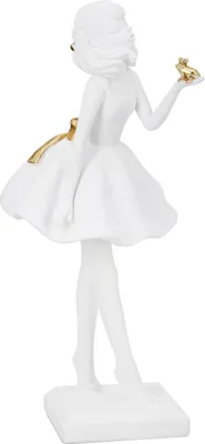 Obrázek produktu pro Gilde figurka, žena, žabí král, poly, bílá, zlatá barva,Polyuretan2, d. 11 cm, š. 11 cm, v. 24 cm výška: 24,00 cm šířka: 11,00 cm hloubka: 10,50 cm 55556