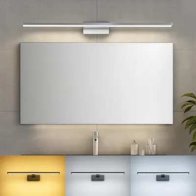 Productafbeelding van Braytron LED 12 Watt, 60 LED's, spiegelverlichting voor badkamer, 3 kleurtemperaturen, IP44, 900 lumen, wandlamp, zilver/chroom