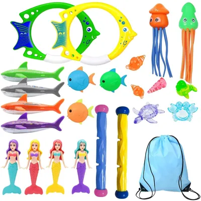 Produktbild von Set von 25 Unterwasser-Tauchringen und Meereslebewesen für Schwimmspaß