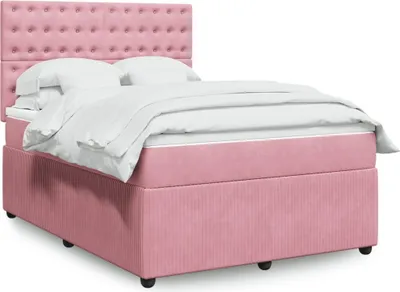 Immagine prodotto di Maison Exclusive - Letto boxspring con materasso Rosa 160x200 cm Velluto