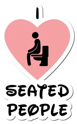 Produktbild von Deko Aufkleber Toilettendeckel – Lustiger Badezimmer Funsticker für WC Deckel / Spülkasten R173-11 i love seated people