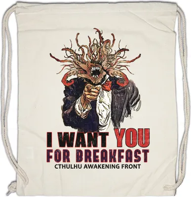 Produktbild von Urban Backwoods I Want You Cthulhu, Turnbeutel, Farbe: Beige