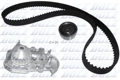 Image de Pompe à eau DOLZ + kit de courroie de distribution (KD018) pour Renault Megane I
