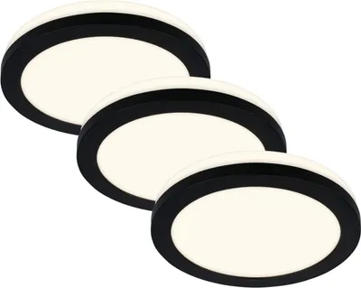 Produktbild von Di-Ka LED Einbauleuchte Sleek 3er Set schwarz Ø 8,4 cm 3W, warmweiß