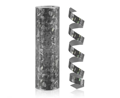 Zdjęcie produktu dla Holograficzne czarne serpentyny 4 m 1 sztuka (serpentyny i konfetti)