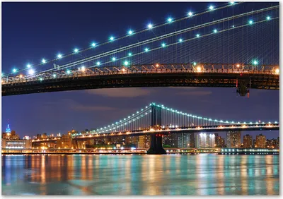 Produktbild von Tulup® Glas-Bild - 100 x 70 - Wandbild aus Glas - Wandkunst - Wandbild hinter gehärtetem Sicherheitsglas - Sehenswürdigkeiten & Architektur - Manhattan New York - Blau