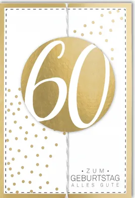 Produktbild von 60. Geburtstag - Glückwunschkarte im Format 11,5 x 17 cm mit