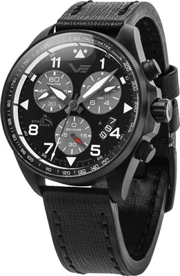 Vostok Europe 6S30-325C744 Herrenuhr Chronograph Space Race Schwarz 1