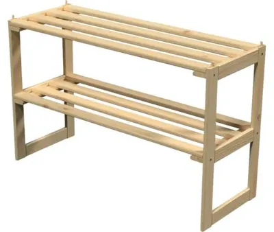 Produktbild von Buildify Holz Schuhregal 80x30x51 cm 2 Böden Tragkraft 60 kg