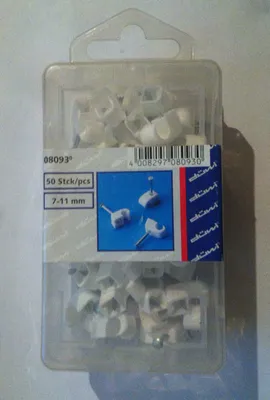 Produktbild von REV 0518068555 Expressschellen, 100 St. Nagelschellen -Kabelschellen, 10-14mm, weiß