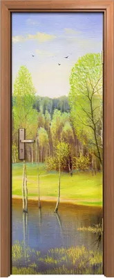 Produktbild von Türposter 70x200 cm Türaufkleber Türtapete Türfolie Klebefolie Landschafts Wald Wald See