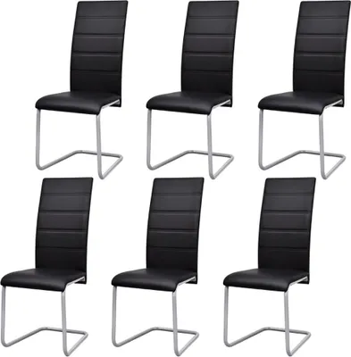 Produktbild von Freischwinger 6 Stk. Schwarz Kunstleder
