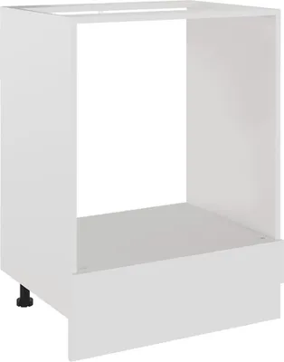 A white kitchen cabinet base unit designed to house an oven.