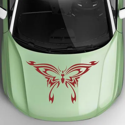 Produktbild von Aufkleber - Autoaufkleber "Schmetterlingstribal" 70cm x 41cm dunkelrot - Tuning Carystyling Heckscheibe Auto