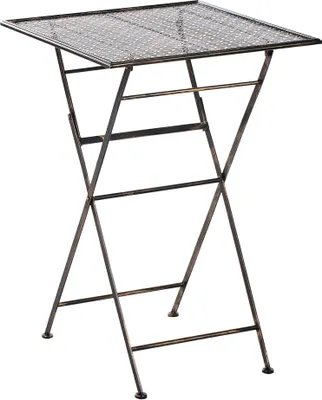 Obrázek produktu pro BELIANI Zahradní barový stůl černý kovový skládací čtvercový 60 x 60 cm UV odolný retro design balkon terasa zahrada