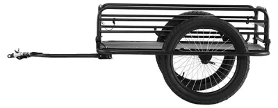 Produktbild von VEVOR Fahrrad Lastenanhänger, 32 kg Tragfähigkeit, Schwerlast Fahrradwagen, Kompakte Lagerung & Schnellverschlussstruktur mit Universalanhängerkupplung, 20" Räder, Passt auf die meisten Fahrradräder, Rahmen aus Kohlenstoffstahl, 125 kg