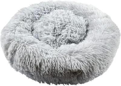 Obrázek produktu pro Polštářek na sedačku ve tvaru donutu, šedé barvy, o průměru 50 cm, pro psy a kočky