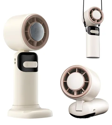 Productafbeelding van Handventilator, draagbare mini-ventilator, 3000 mAh, 5 snelheden, oplaadbaar, voor reizen en kantoor