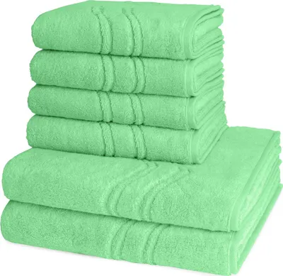 Produktbild von Ross Cashmere feeling 4 X Handtuch 2 X Duschtuch im Set Walkfrottee aus Baumwolle 520 g/m², Weich saugstark mit Aufhänger Kordel, Wellenmuster und gewebte Bordüre elegant