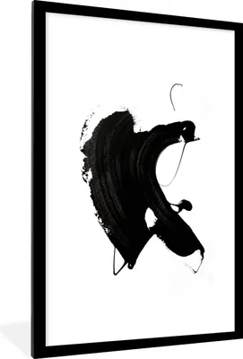 Produktbild von MuchoWow® Gerahmtes Poster Schwarz - Farbe - Design 60x90 cm - Poster mit Schwarzem Bilderrahmen Wandposter Rahmen Foto Bilder - Dekoration - Wandposter Wohnzimmer - Hochwertig