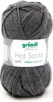 Produktbild von Gründl Hot Socks uni (50g/210m) 4-fach superwash 31 dunkelgrau