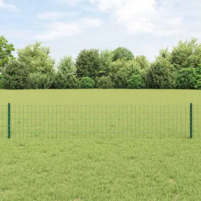 Produktbild von "2026 Promotion" Zaun mit Pfosten - Drahtzaun - Grün 0,4x10 m Stahl und PVC - Metallzäune CC18650