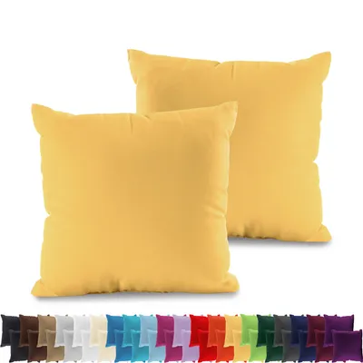 Produktbild von 2er PACK JERSEY Kissenbezüge 100% Baumwolle Kissenhülle 160 Gr/m², in Größe: 40x40 cm, in Farbe: Gelb