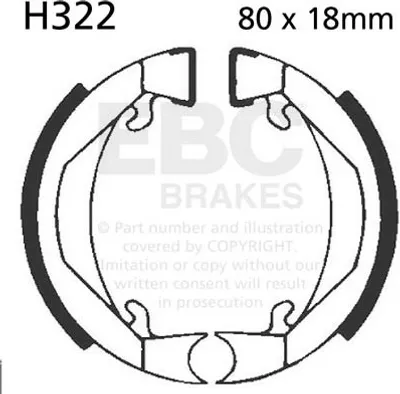 Immagine prodotto di Ganasce freno EBC H322 (1 set)