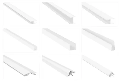 Produktbild von Einfassprofile PVC weiß 2m - H / U & Winkel Aufnahmeprofile, viele Modelle - HJ