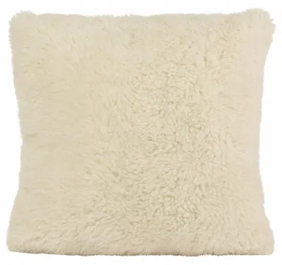Produktbild von Kunstfell-Dekokissen aus Polyester, 45 x 45 cm, Creme, Zierkissen für Sofa und Bett
