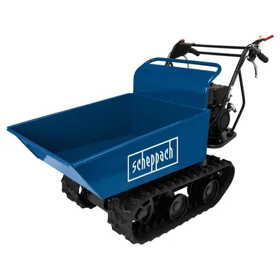 Produktbild von Scheppach Ketten Dumper DP4500 | 400 kg Zuladung | 5,5 PS | 3X Vorwärts- / 1x Rückwärtsgang | Kettenantrieb/Steigung bis 30° | Kippfunktion Raupe