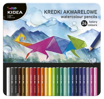 Obrázok produktu pre Akvarelové ceruzky 24 farieb v kovovej krabičke Kidea