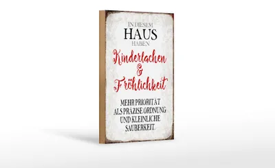 Produktbild von Holzschild Spruch 12x18cm in diesem Haus Kinderlachen