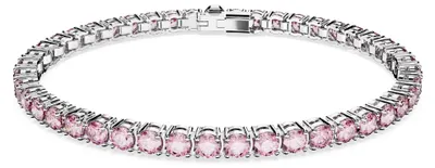 Productafbeelding van Swarovski Matrix Tennis, ronde slijpsel, roze, rhodine coating