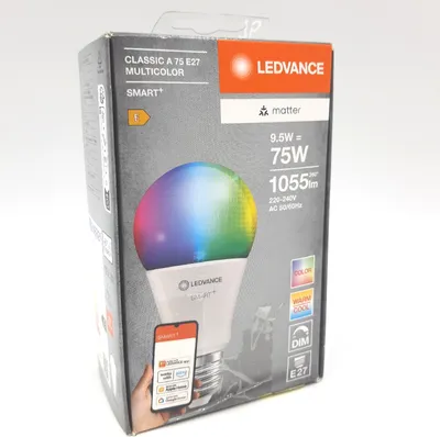 Produktbild von LEDVANCE SMART+ MATTER Classic, 9,5 W, 0,5 W, E27, 1055 lm, 20000 h, Multi, Weiß