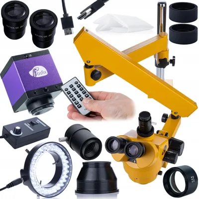 Imagen del producto de Microscopio Estereoscópico Trinocular Neptune Pro MSNP-T-WDMS3-O – Zoom 7–45x | Cámara HDMI 1080p 60fps con SD