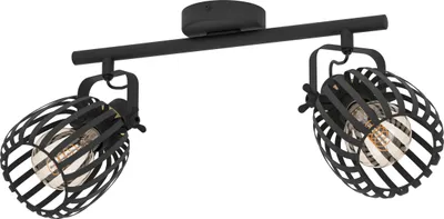 Produktbild von GIRONA Spot - L44 x B19 x H15 cm - schwarz, messing-gebürstet - 2X40W exkl. - IP20