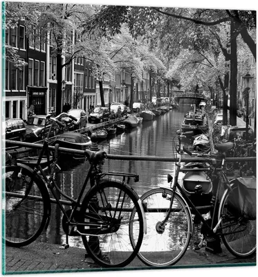 Produktbild von Bilder auf glas - Holland Kanal - 50x50cm - Glasbilder - Wandbilder - Bilder - Kunstdruck - zum Aufhängen bereit - Wanddekoration aus Glas - Glas Bilder - Wandbild auf Glas - Einteilig - GAC50x50-3516