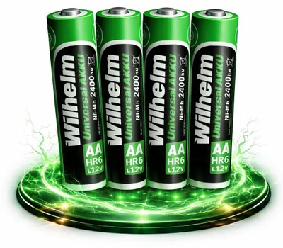 Produktbild von 4 x AA Mignon AKKU Wilhelm Universal Batterien wideraufladbar 1,2 V HR06